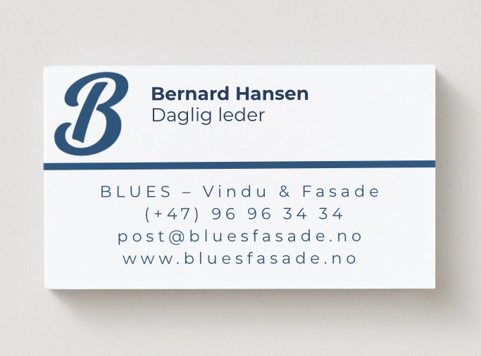 Blues eiervisitkort
